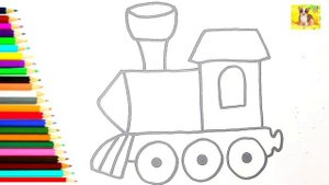 Рисуем паровозик.Рисунок для детей.Учимся рисовать Паровозик