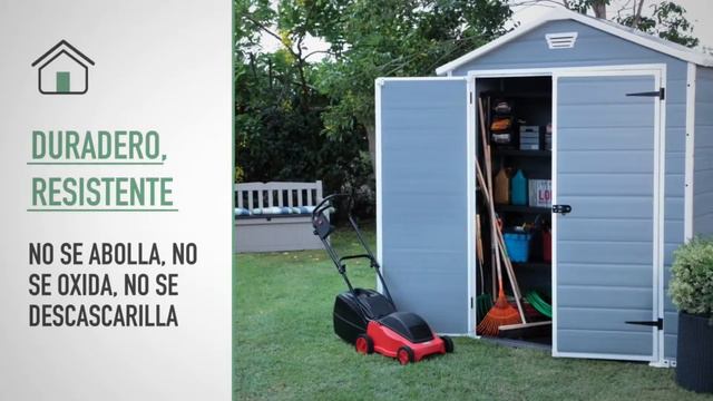 Depósito armario para jardín de PVC Keter de 6 x 8 metros смотреть онлайн