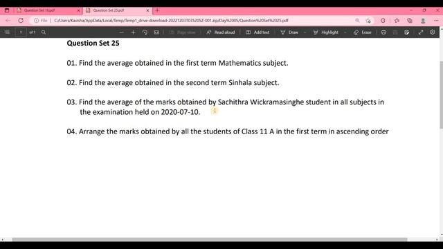 Data Base Task 25 | Use The Average SQL Functions | 1st Year | Java Institute