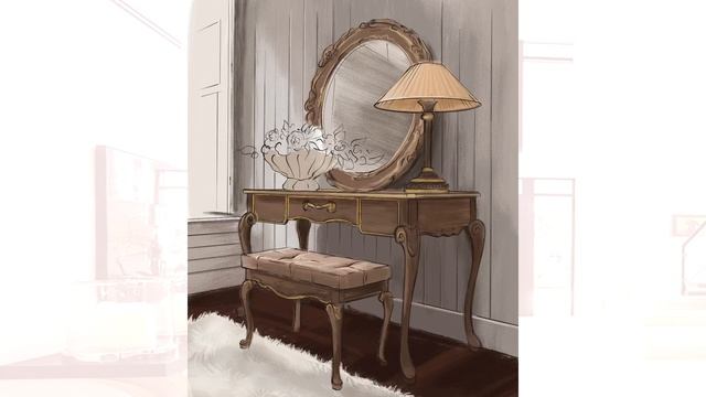 ✍?  Интерьер в классическом стиле - Работа в цвете. Тайплас-видео с музыкой. Procreate на iPadPro