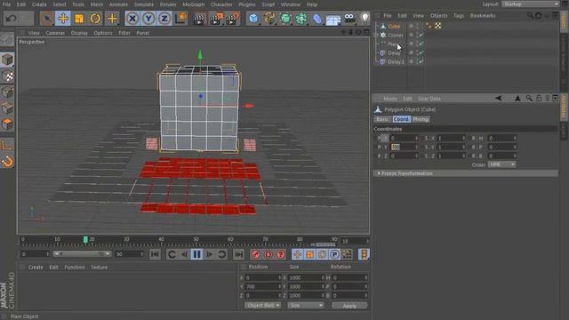Модуль Мограф (Mograph) в Cinema 4D, работа с Sound Effector, управление движением анимации музыкой