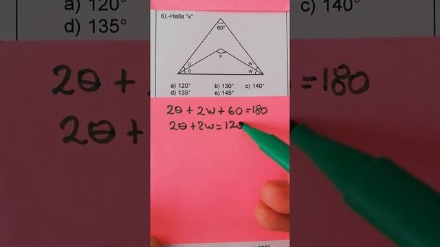 Triángulos | Geometría. Halla x, cuidado con las bisectrices interiores.