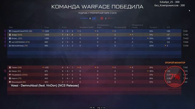 ФАН НА ПЛАТИНЕ ► РЕЙТИНГОВЫЕ МАТЧИ ПЛЕЧОМ К ПЛЕЧУ  ► ВАРФЕЙС СТРИМ WARFACE