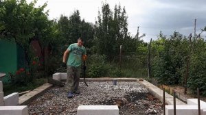 Строю баню сам! Отсыпка подушки.