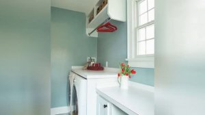 75 Laundry Room With Laminate Countertops And Blue Walls Design Ideas You'll Love ♡