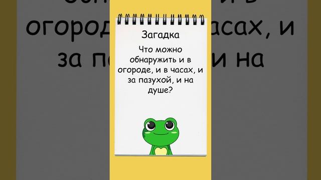 Отгадайте, что можно найти и в огороде, и в часах, и за пазухой? #загадка #головоломка #тест #short