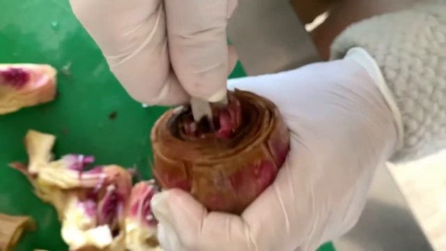 Яичница с артишоками, как почистить артишок