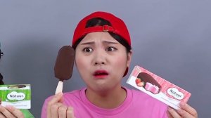 Red VS Green Ice Cream DONA Mukbang