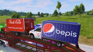 Double Flatbed Trailer Truck vs speed bumps|Busses vs speed bumps|Beamng Drive|NUKHRIDDIN Games #22