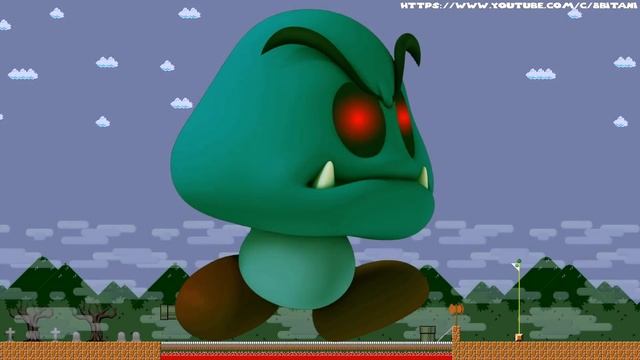 8BIT-ANI: Mario's Giant Colossal Goomba And Giant Zombie Goomba Maze Mayhem смотреть онлайн