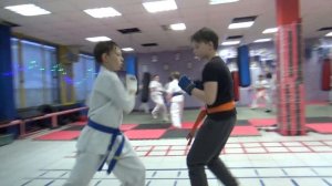 Общий спаринг средней группы. Клуб каратэ "Айсберг-37" и OSU GIRLS. Иваново