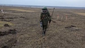 Поиск мин металлоискателем Альфамарин 5000