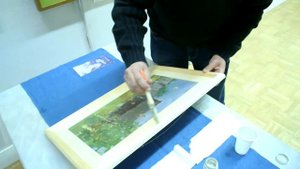 Как окрасить паспарту из дерева..mp4