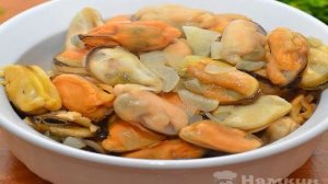 Легкий салат с мидиями