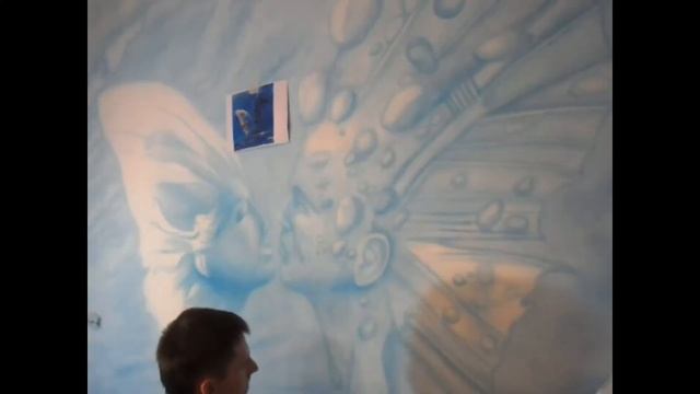 Аэрография в интерьере! Роспись стены смотреть онлайн