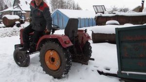 Шифенг Shifeng SF-240 с прицепом по снегу