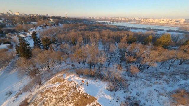Киев с высоты птичьего полета. Зимний ботсад. смотреть онлайн
