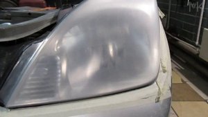 Химическая полировка фар паром, Toyota Opa