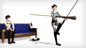 Атака титанов прикол эрен и пьяный леви