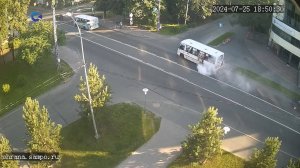 В Петрозаводске на ходу задымился пассажирский автобус