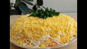 Салат мимоза с горбушей не классический рецепт с яблоками