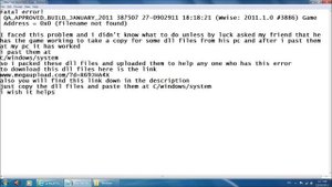 batman arkham city fatal error fix