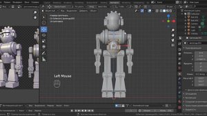 Робот. Урок №2 . Привязка к скелету. Риггинг в Blender 3d.mp4