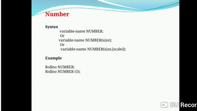 Data Type in SQl