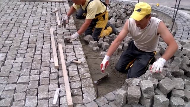 Укладка гранитной колотой брусчатки смотреть онлайн