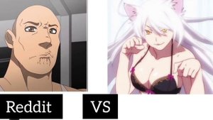 Anime vs Reddit (the rock reaction meme)