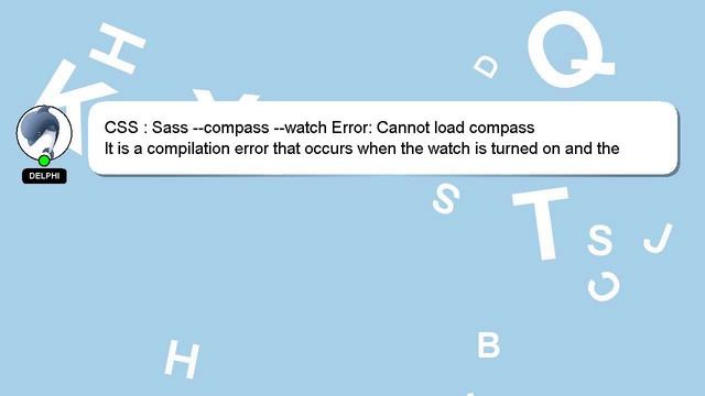 CSS : Sass --compass --watch Error: Cannot load compass смотреть онлайн