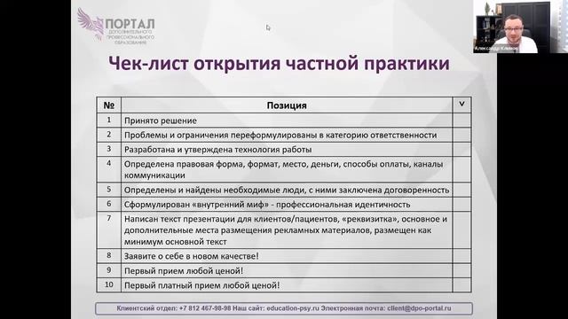 Открытие частной практики психолога смотреть онлайн