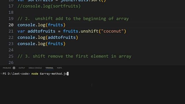 6 common array methods javascript , concat ,join , shift , unshift , sort , pop