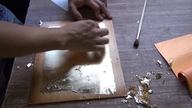 Золочение , работа поталью #2