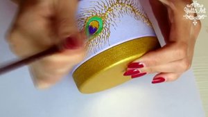 Нарядная шкатулка  из пластиковой баночки! Мастер-класс от Ютты Арт. Роспись контурами.