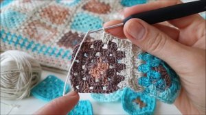 Бабушкин квадрат  #alizediva  #крючком/безотрывное cоединение #бабушкинквадрат#бозотрывноесоединени