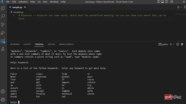 Keywords in Python| Lecture 5 | Python for Beginners