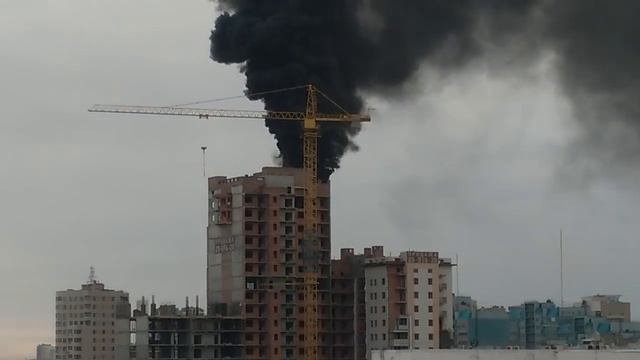 Пожар стройка Самара 07.04.2016 смотреть онлайн