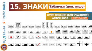 Полный курс пдд 2024 Вебинар №15 Дополнительные информационные таблички