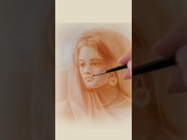 Сухая кисть на холсте - онлайн Мастер-Класс . Портрет #урокипортрета