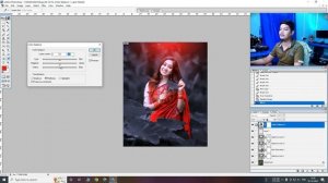 Dark Blue Red Photo Editing in Photoshop 7.0  |  Photoshop Skin Editing Tutorial