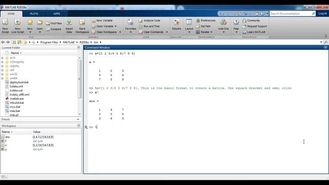 Matlab(Tutorial-9)- Transpose Of a Matrix смотреть онлайн