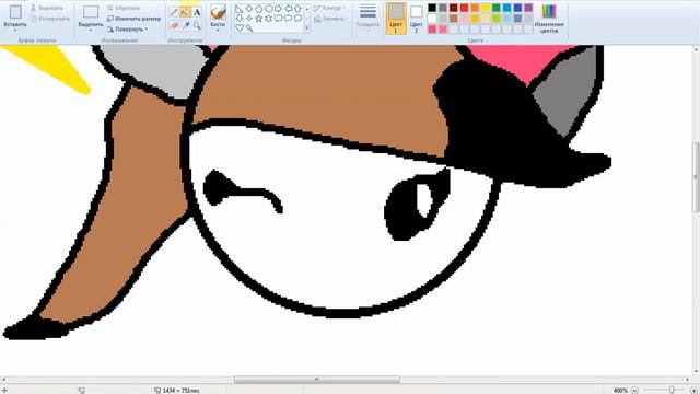 Настя рисует в Paint. Девочка-кошка. смотреть онлайн