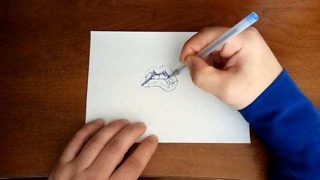 Прикушенная губа рисую шариковой ручкой смотреть онлайн