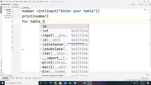 Print a Table in python