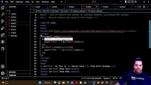 JQuery for Beginners | JQuery Callback, Chaining, Get & Set in Hindi | Gaurav Garg