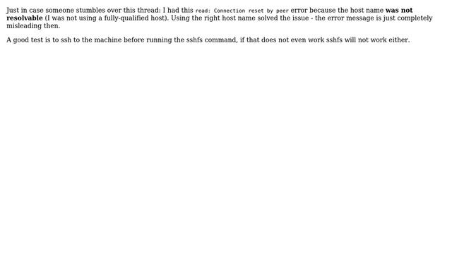 Unix & Linux: Connection reset by peer using sshfs (15 Solutions!!) смотреть онлайн
