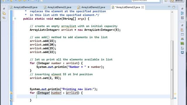 Java.util.ArrayList.set Method - Java.util.ArrayList.size Method смотреть онлайн