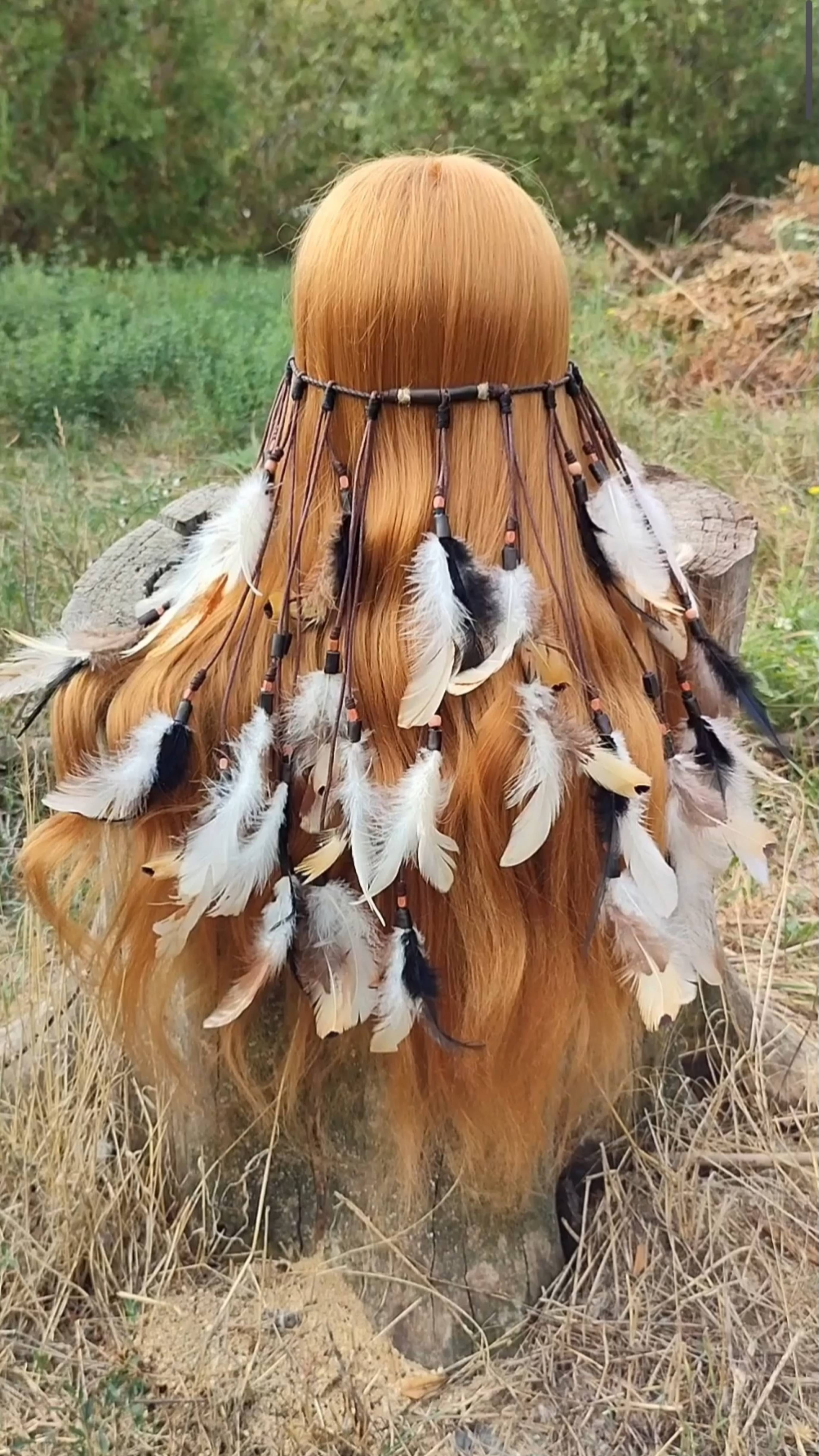 🦅Индейская повязка с перьями на голову.