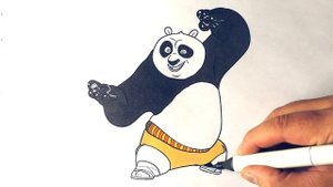 Кунг фу панда раскраски из мультика для детей  Раскраска Панда По